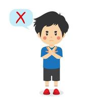 Cute Kid Boy Carry Wrong Sign vector