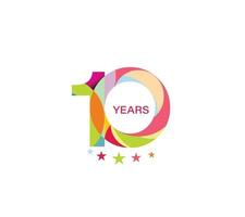 10th Years Anniversary Celebration Design. vector