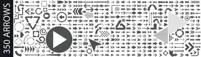 Big collection of different arrows sign vector