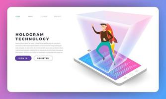 Flat design concepr isometric hologram. Vector illustrations.