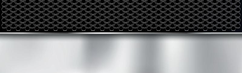 Black and silver perforated iron with white reflections