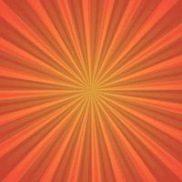 Imagen abstracta, rayos del sol naranja sobre un fondo rojo. vector