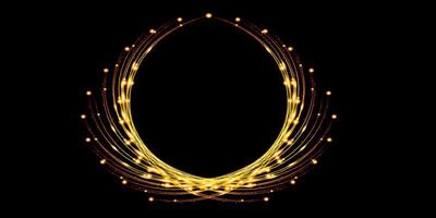 Golden light curve abstract circle background sparkle, 3d illustration photo