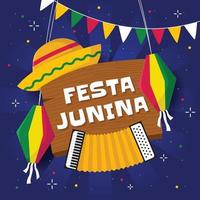 Flat Festa Junina Background vector