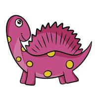 lindo dinosaurio rosa en estilo de dibujos animados. ilustración vectorial aislado en un fondo blanco. vector