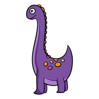 lindo dinosaurio morado en estilo de dibujos animados. ilustración vectorial aislado en un fondo blanco. vector