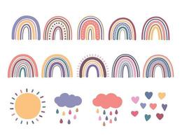 Rainbow set, Boho Illustrations vector