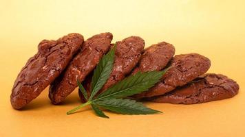 Cookies with medical marijuana, cannabis drug food photo