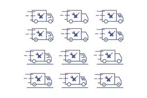 icono de coche de reparación en estilo de color degradado vector