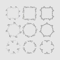 set of flourish frame vector