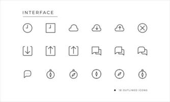 User Interface Icon set with outlined style vector