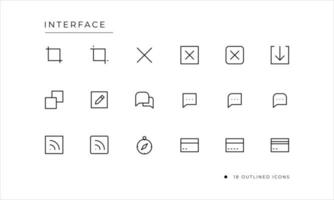 User Interface Icon set with outlined style vector