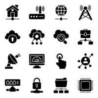 Network and Technology Icon Set vector