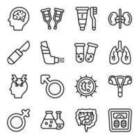 Medical and Healthcare Accessories Icon Set vector