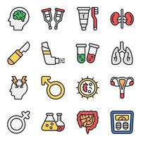 Medical and Healthcare Accessories Icon Set vector