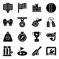 Sports and Fitness Elements Icon Set vector