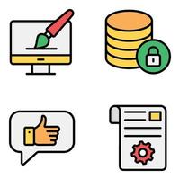 conjunto de iconos de análisis de datos y marketing digital vector