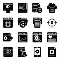 Digital Marketing and Data Analytics Icon Set vector