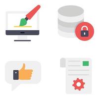 conjunto de iconos de análisis de datos y marketing digital vector