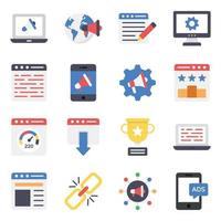 Digital Marketing and Data Analytics Icon Set vector