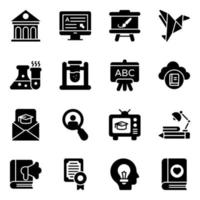 Learning and Education Elements Icon Set vector