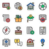 Learning and Education Elements Icon Set vector