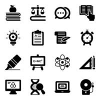 Learning and Education Elements Icon Set vector