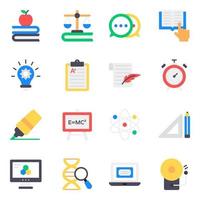 Learning and Education Elements Icon Set vector