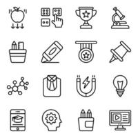 Learning and Education Elements Icon Set vector