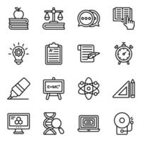 Learning and Education Elements Icon Set vector