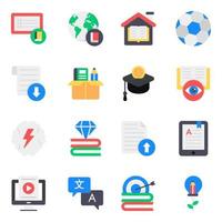 Learning and Education Elements Icon Set vector