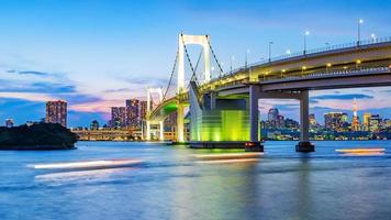 Panorama view of Tokyo skyline in the evening. Tokyo city, Japan. photo