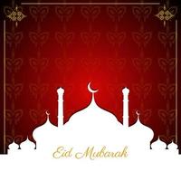 eid mubarak card with mosque pattern festival background vector