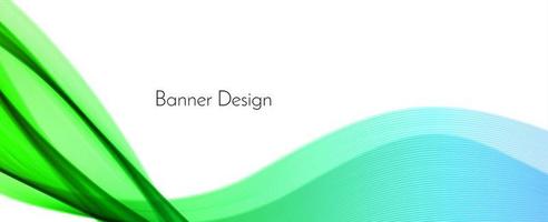 Fondo de banner de diseño de onda decorativa moderno verde abstracto vector