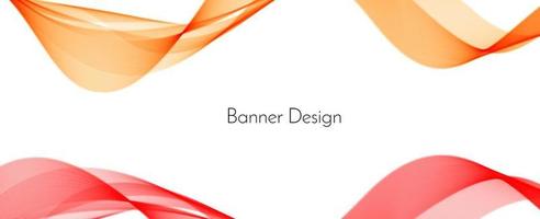 Fondo de banner de onda de patrón decorativo rojo y amarillo elegante dinámico moderno abstracto vector