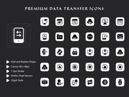 paquete de iconos de transferencia de datos vector