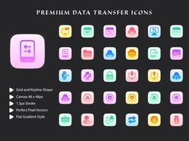 paquete de iconos de transferencia de datos vector