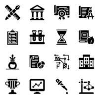 Web Science and Education Icon Set vector