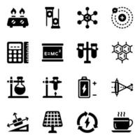 Physics and Education Elements Icon Set vector