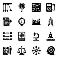 Physics Lab and Education Icon Set vector