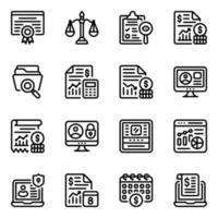 Calculations and Security Icon Set vector