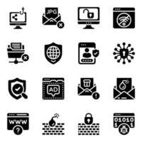 Cyber Threat and Phishing Icon Set vector