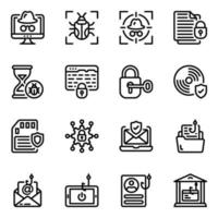 Cyber Hacking Icon Set vector