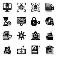 Cyber Hacking Icon Set vector