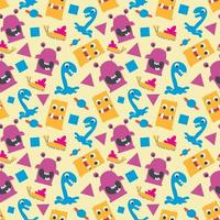 seamless pattern with monsters vector illustration