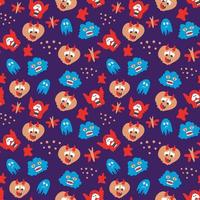 seamless pattern with monsters vector illustration