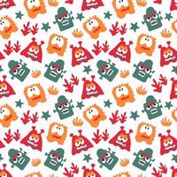 seamless pattern with monsters vector illustration