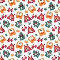 seamless pattern with monsters vector illustration