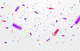 Confetti elements falling on trasparent background.