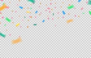 Confetti elements falling on trasparent background. vector